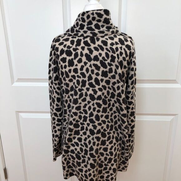 M Magaschoni Leopard Print Turtleneck Cashmere Sweat - Picture 7 of 7